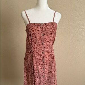 Super Cute Pink Spaghetti Strap Midi Dress